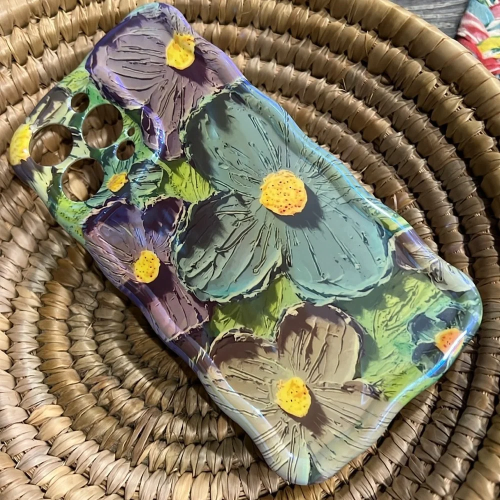 Silicone Wavy Floral Phone Case for iphone 13 Max